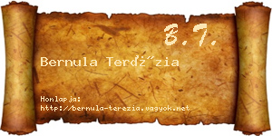 Bernula Terézia névjegykártya