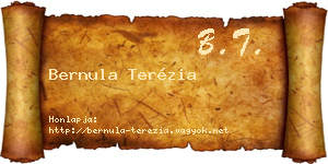 Bernula Terézia névjegykártya